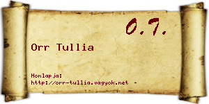 Orr Tullia névjegykártya